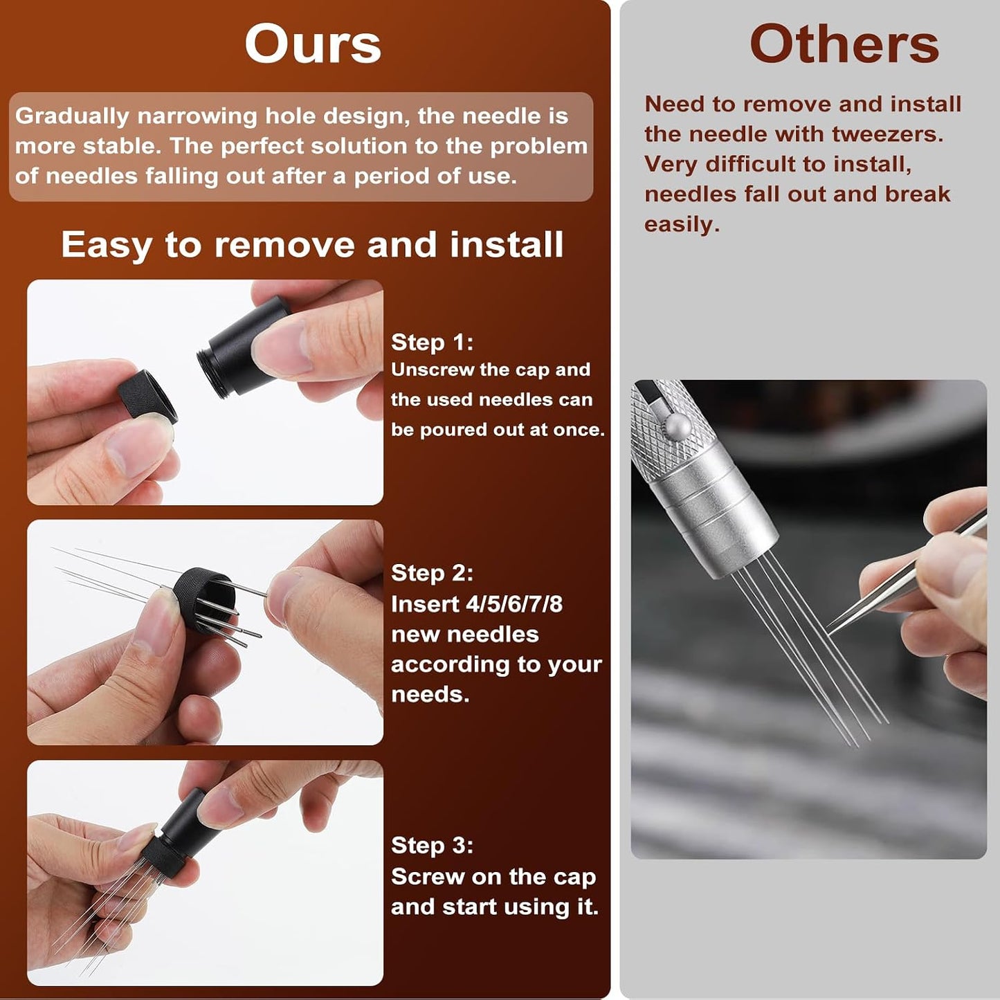 WDT Tools Espresso Puck Screen, 53mm Espresso Accessories Kit - 150μm Puck Screen Set, 0.25mm 316 Stainless Steel 8 Needles Coffee Distribution Stirrer, Portafilter Dosing Ring for Barista Black | 150μm Puck Screen Set,0.25mm 316 Stainless Steel 8 Needles