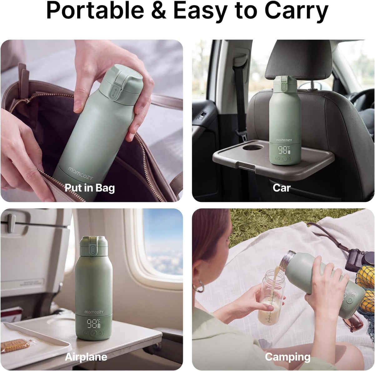 Momcozy Portable Bottle Warmer for Breast Milk, Baby Travel Essentials