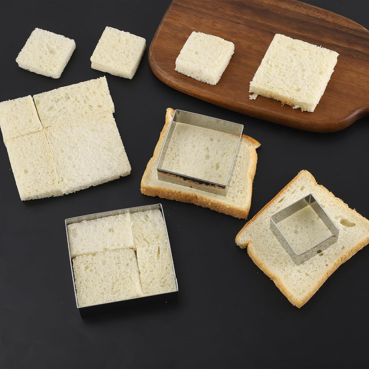 Square Cookie Cutter ANCKNE Stainless Steel Rectangle Biscuit Molds Square Pastry Molds Fondant Cake Cookie Cutter Set 1 Inch Depth