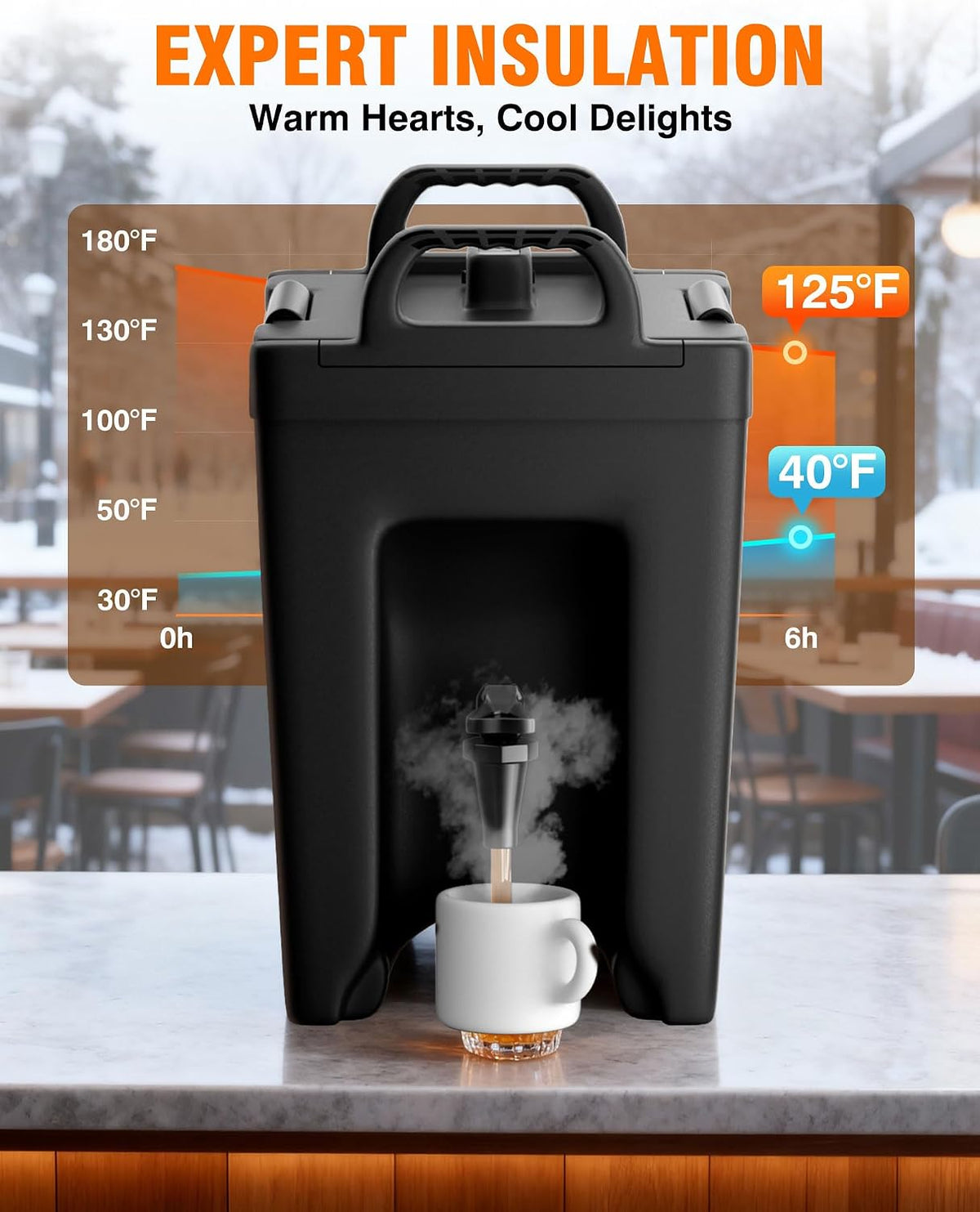 PYY 2.5 Gallon Insulated Beverage Dispenser, Thermal Drink Server