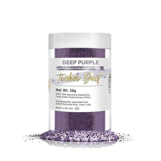 BAKELL Deep Purple Edible Glitter, 25 Grams | TINKER DUST Edible Glitter | KOSHER Certified | 100% Edible Glitter | Cakes,