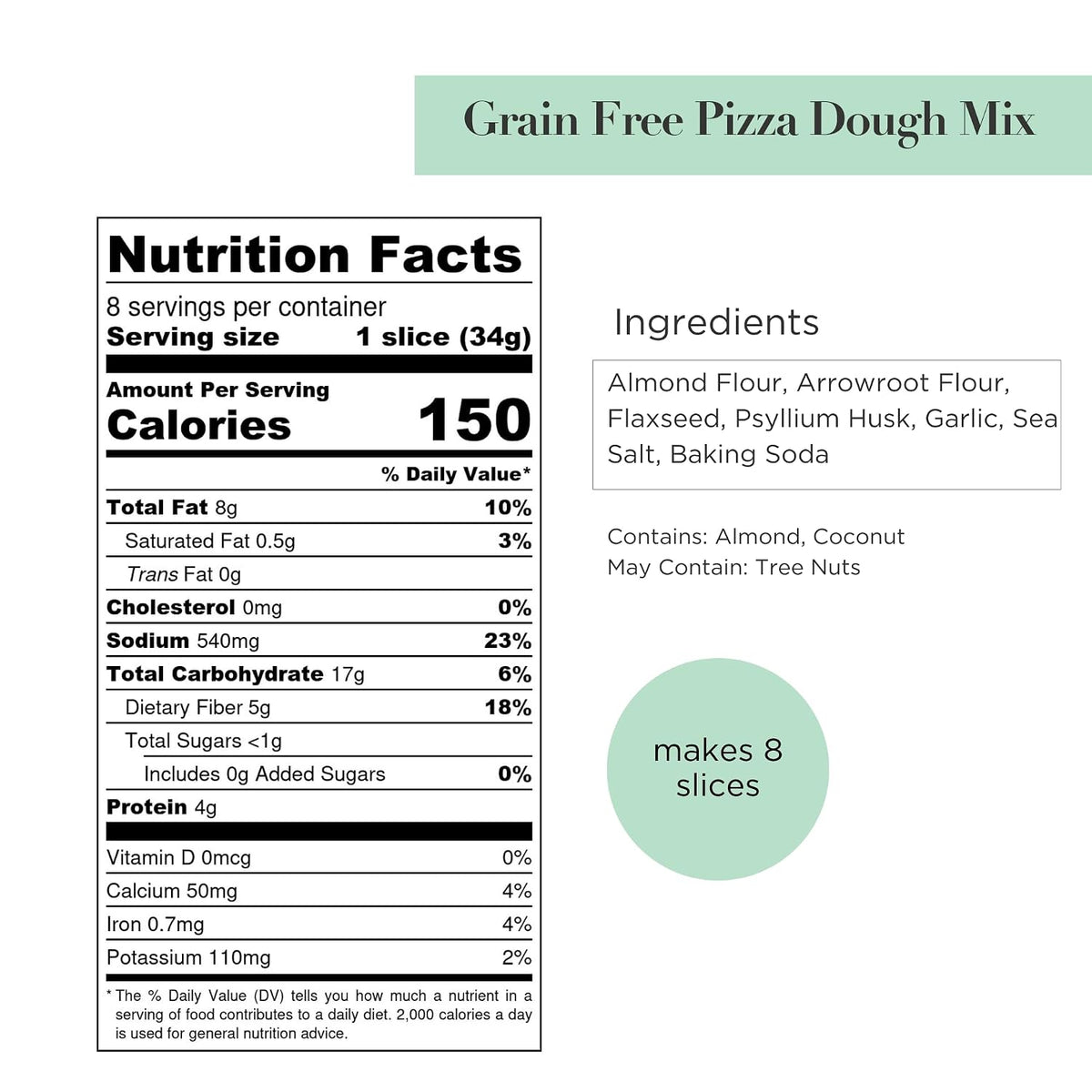 Stellar Eats Grain-Free Pizza Dough Baking Mix | Gluten-Free, Dairy-Free, Plant-Based, Paleo-Friendly | No Added Sugar | Almond Flour-Based | Non-GMO Project Verified, Kosher | 9.5 oz | 1 Pack
