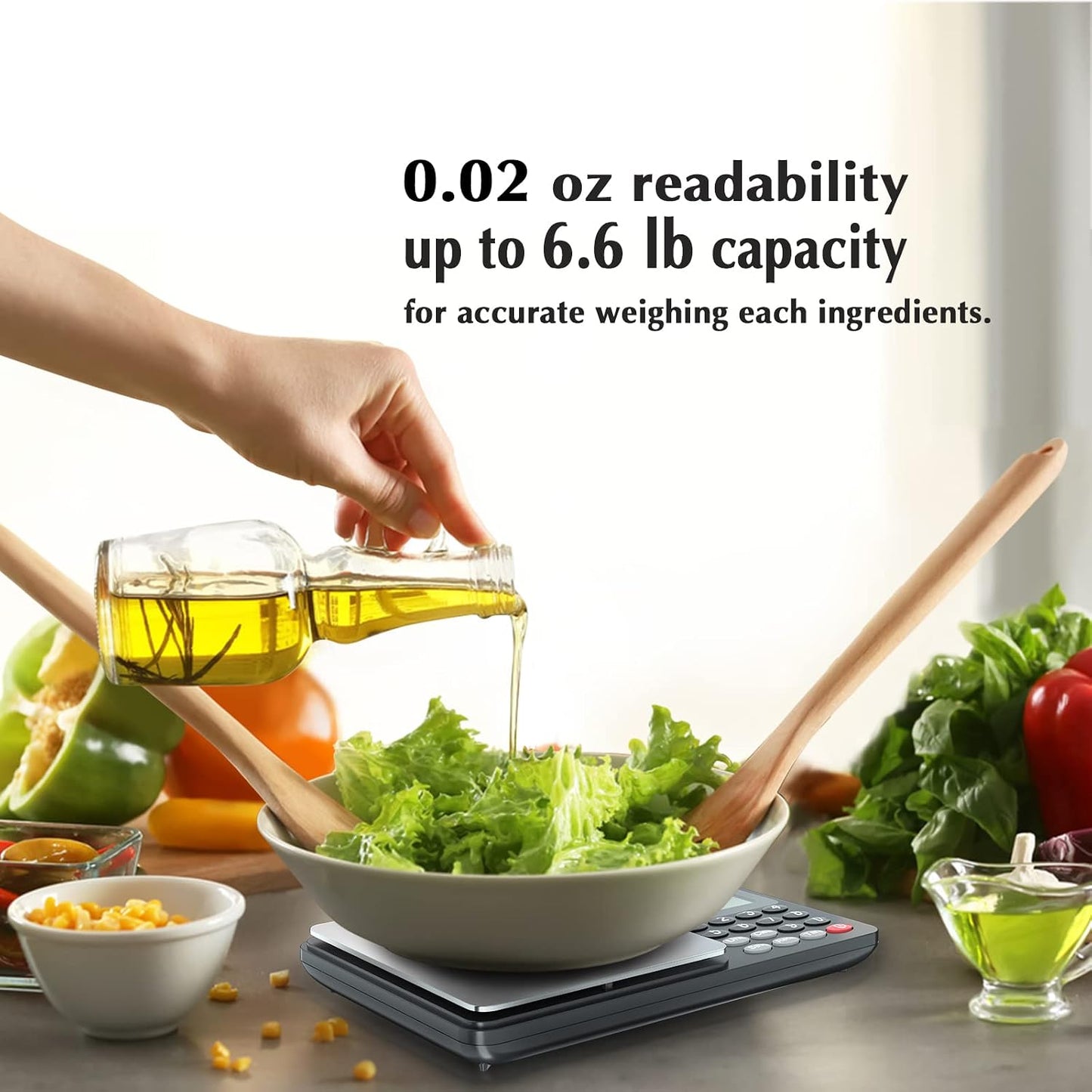 Fuzion Food Kitchen Scale with Nutritional Calculator, 6.6 lb / 3 kg