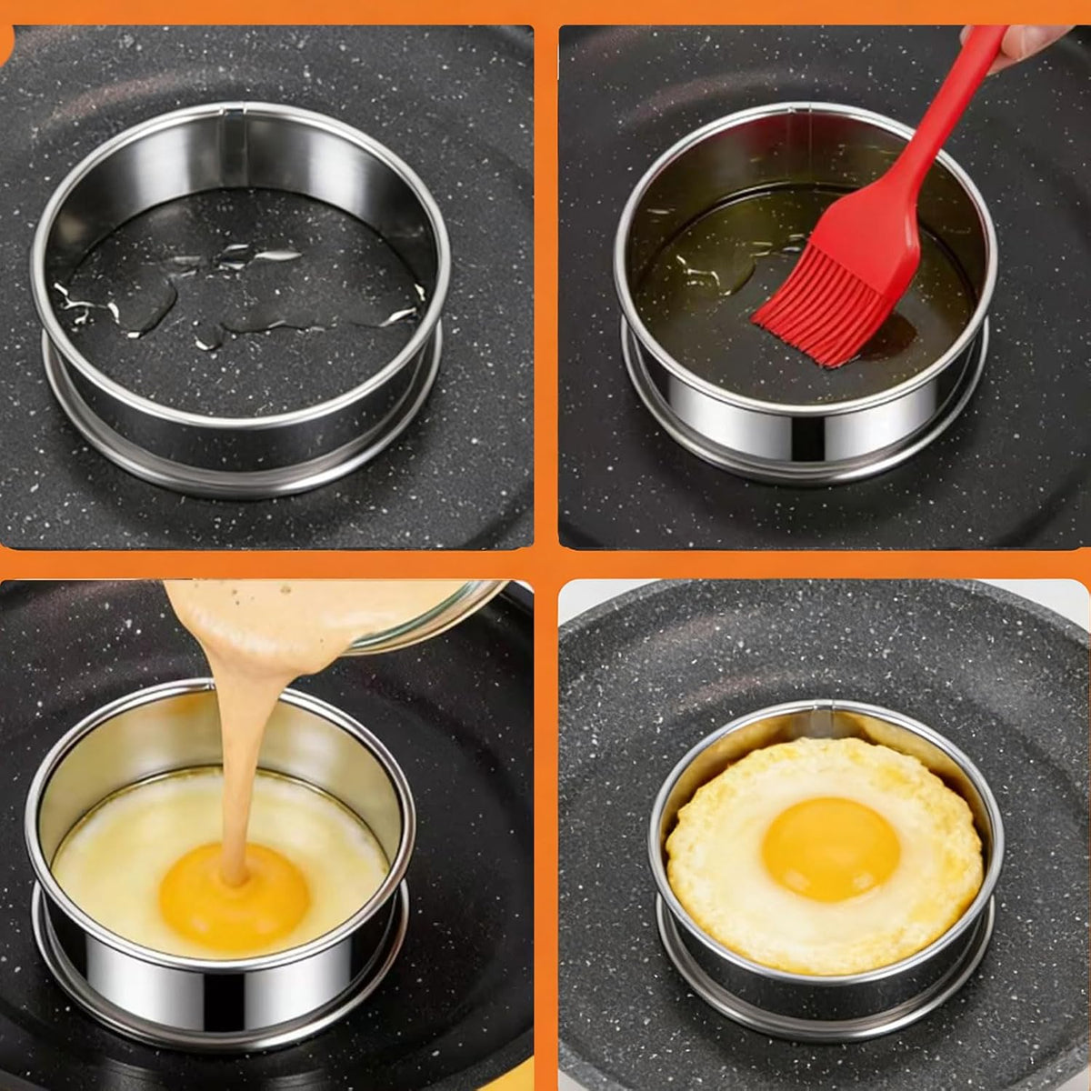 8 Pieces English Muffin Rings Crumpet Rings 3.15 Inch Stainless Steel Double Rolled Tart Ring Nonstick Metal Round Ring Mold for Kitchen Cooking Baking