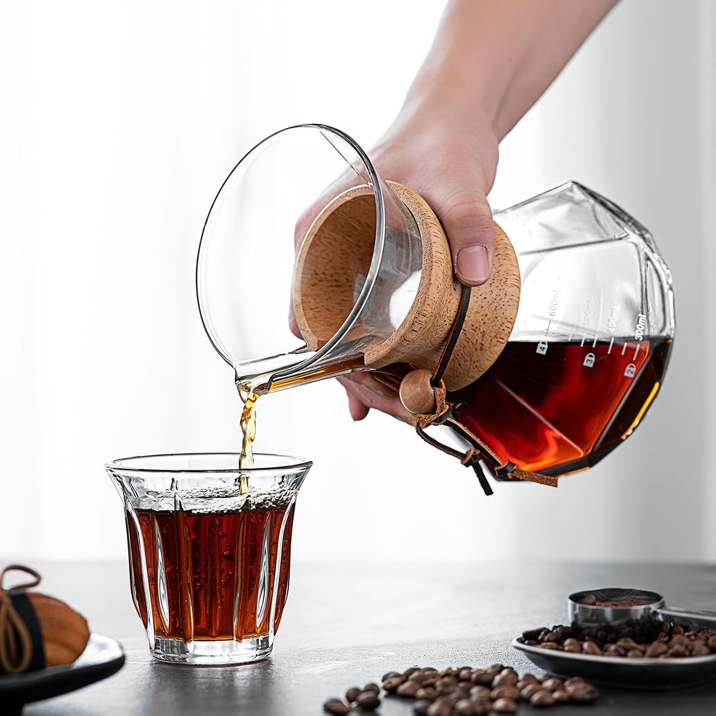 Pour Over Coffee Maker Set – 40oz Gooseneck Kettle with Thermometer, Coffee Grinder &amp; 20oz Drip Coffee Maker – Stainless Steel Pour Over Coffee Set