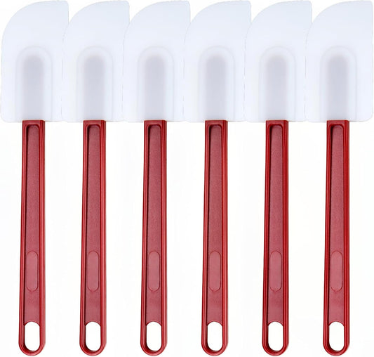 6 Pcs Commerical Rubber Spatula, 9.5-Inch Silicone Rubber Spatula Set High Heat Resistant, Commercial Grade Spatulas,