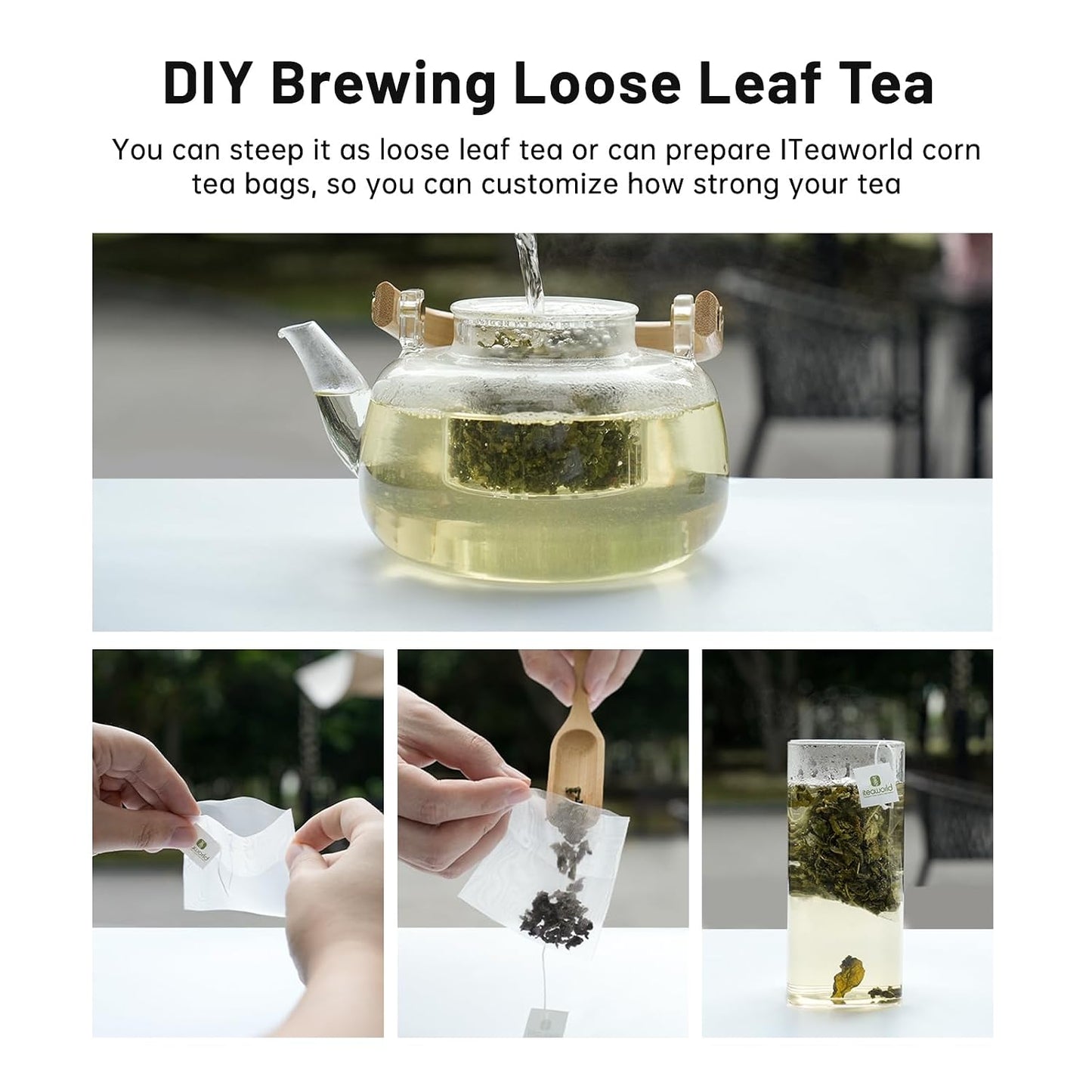 iTeaworld Tieguanyin Oolong Loose Leaf, Light Floral Style Oolong（3.5oz) | Up to 120 Cups|Natural Orchid Fragrance|Includes Tea Bags Easy Mug Brewing|Daily Use/Busy Work Tea
