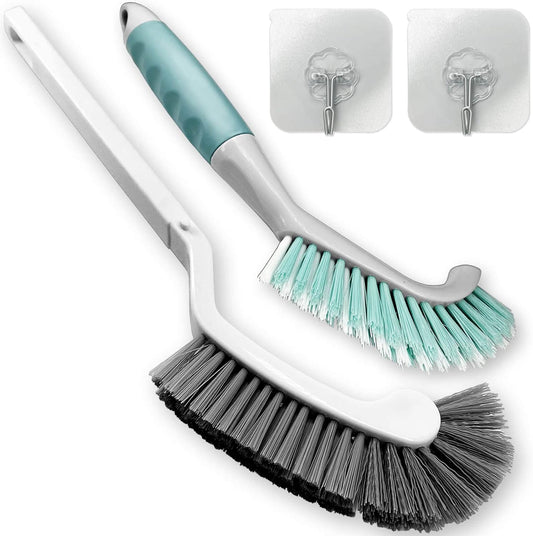 2Pcs Cleaning Brushes, Multi-Purpose Right Angle Brush Scrubbing Kitchen Bathroom Deep Cleaning Edge Corner Crevices Grout