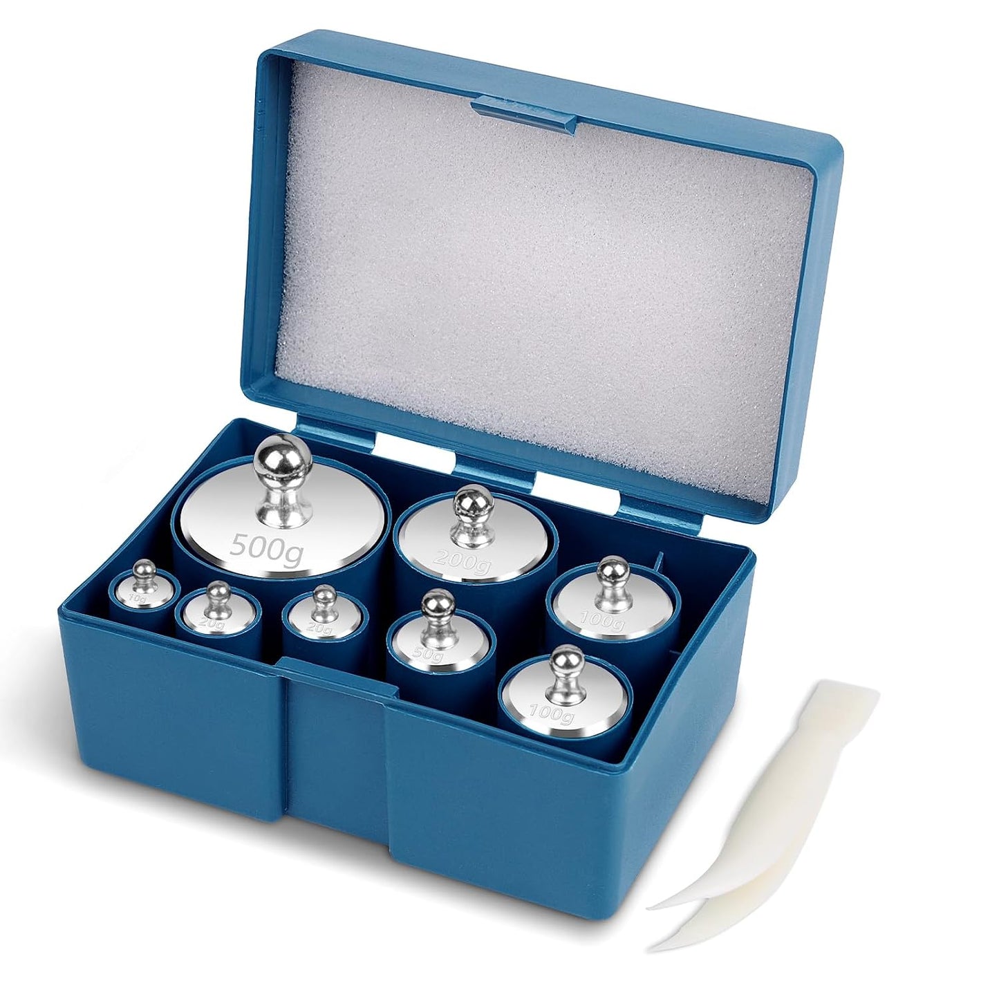 QP Calibration Weights 1000g, 8PCS OIML Class M1 High Precision Scale Calibration Weight Set, 10g 20g 50g 100g 200g 500g Calibration Weight with Tweezers for Digital Scale, Gram Scale, Lab Scale | 10g 20g 50g 100g 200g 500g Calibration Weight with Tweezer