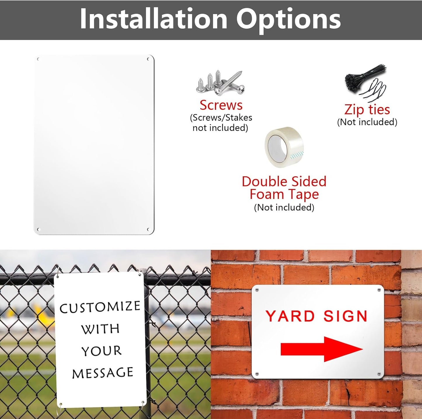 White Blank Metal Sign,10 x 7 Inches Sturdy Rust Free Aluminum Metal Signs White Color Blank Sign, Waterproof, Easy Mounting, Indoor or Outdoor Use (4)