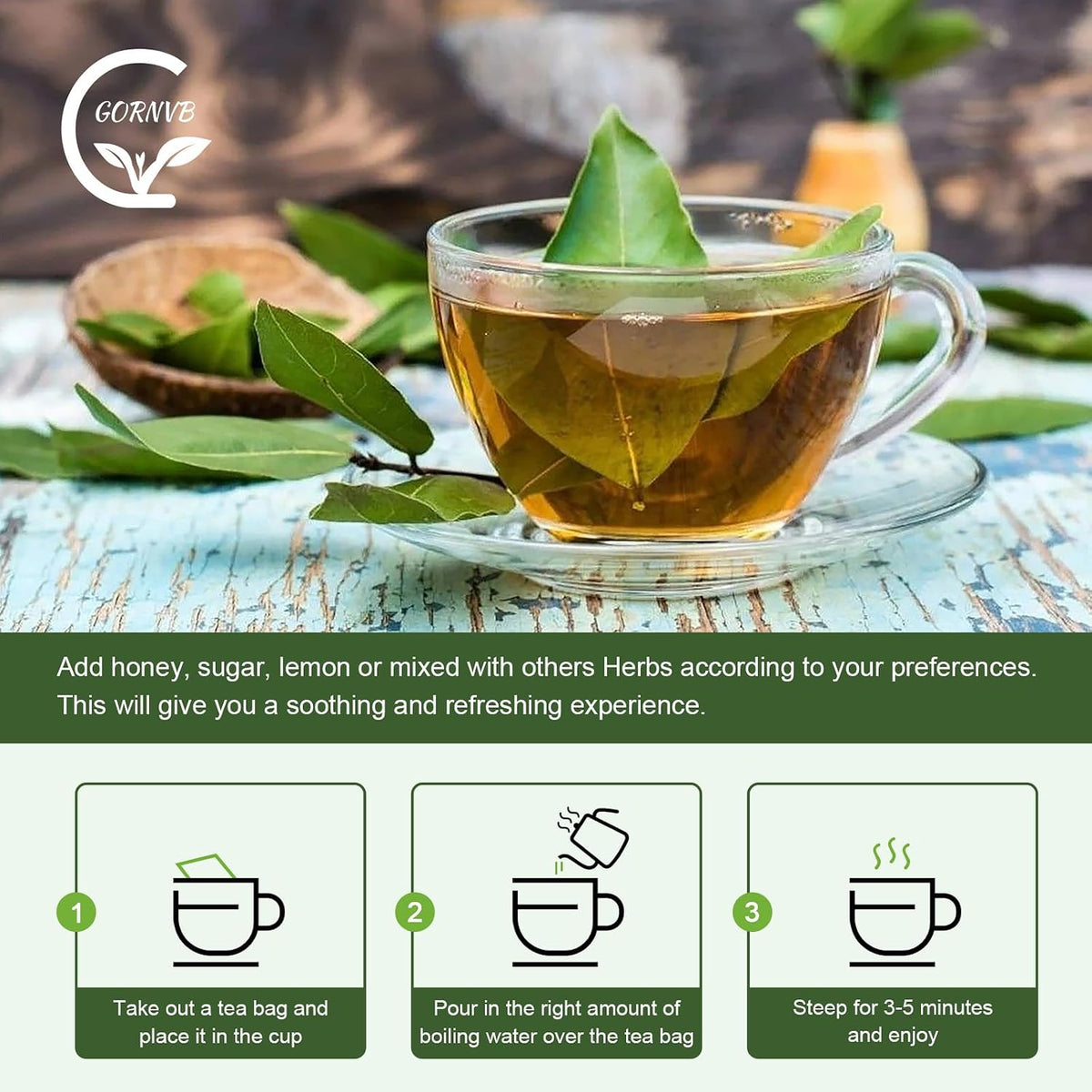 Organic Soursop Leaf Tea Bags | Annona Muricata Herbal Tea for Relaxation &amp; Wellness | Caffeine-Free, Antioxidant Rich | 30 Count | Gluten-Free