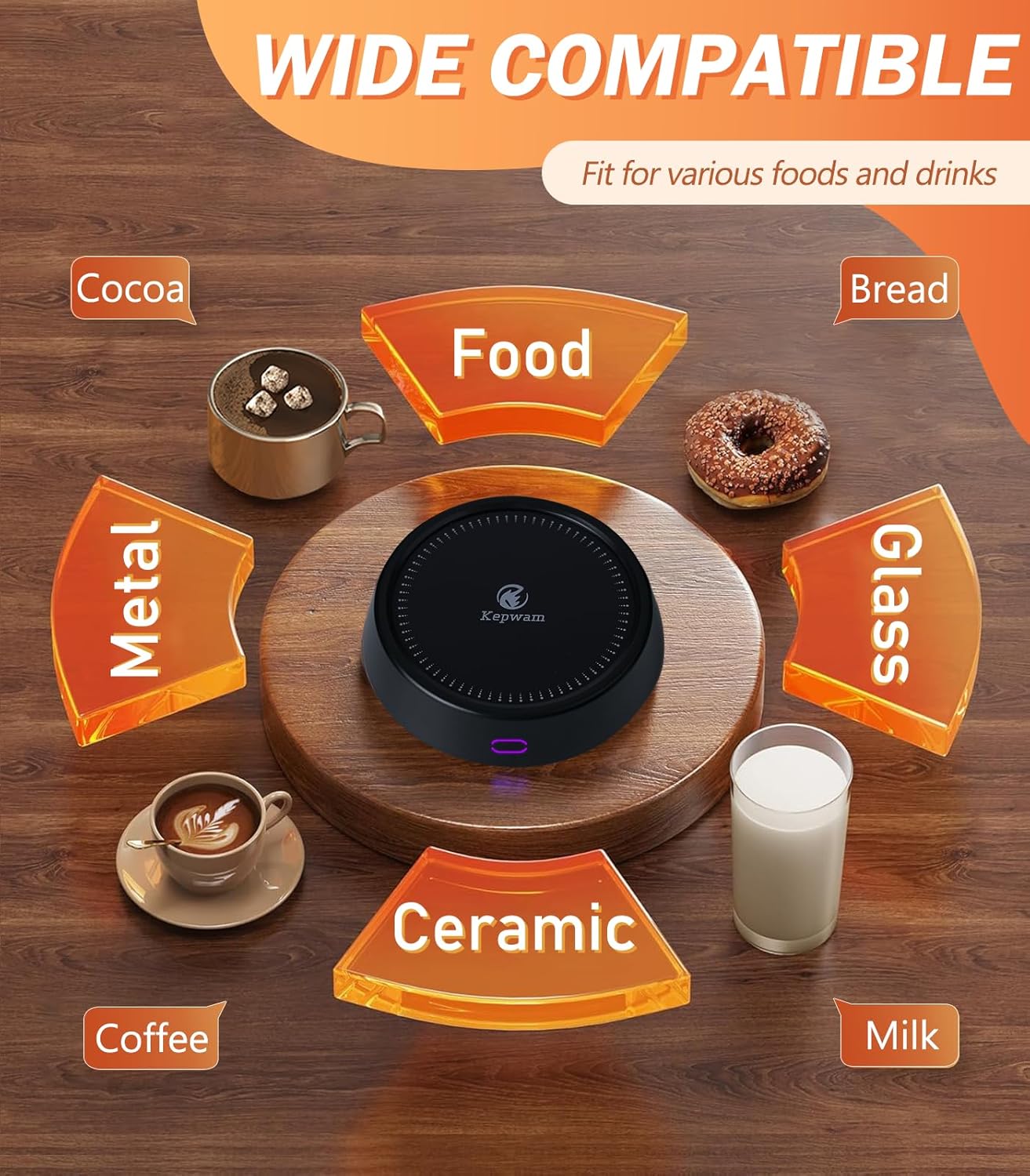 Mug Warmer - 25W Coffee Warmer for Desk Auto Shut Off, 3-Level Temp with Indicator Lights, Smart Candle Warmer Plate