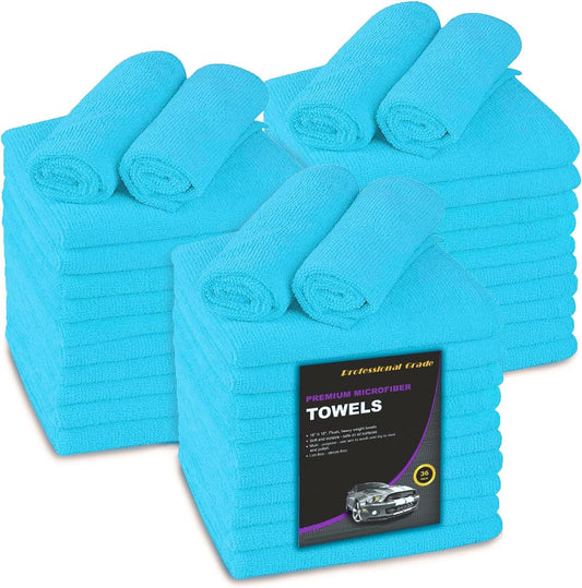 Large Microfiber Cleaning Towels, 36-Pack, Ultra Soft Plush Washcloth Rag, Professional Grade Premium Detailing Cleaning