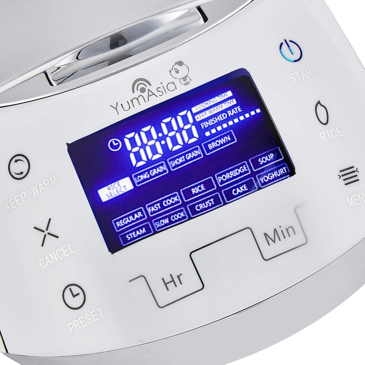 Yum Asia Sakura Rice Cooker with Ceramic Bowl and Advanced Fuzzy Logic (8 Cup, 1.5 Litre) 6 Rice Cook Functions, 6 Multicook Functions, Motouch LED Display, 120V Power (White and Siver)