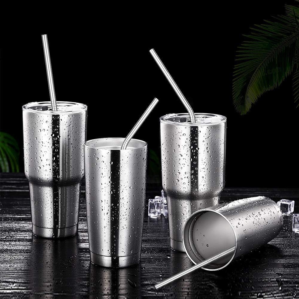 Vinaco 12 Pack 0.24" Wide Reusable Stainless Steel metal Straws