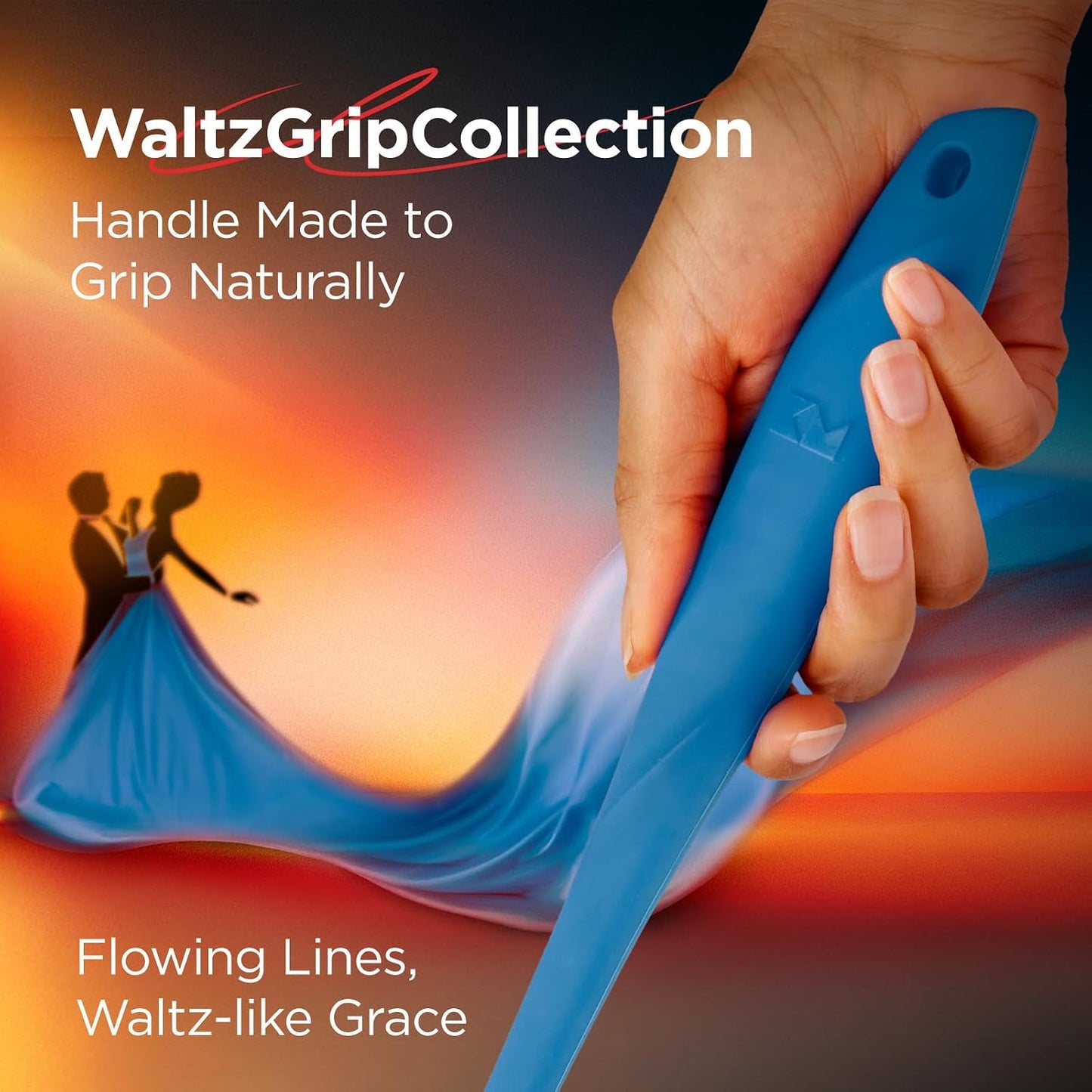 Kitchen Mama WaltzGrip Platinum Silicone Basting Pastry Brush, Blue | Heat-Resistant, For Cooking, Baking, Grilling, Spreading Oil or Butter, Dishwasher-Safe
