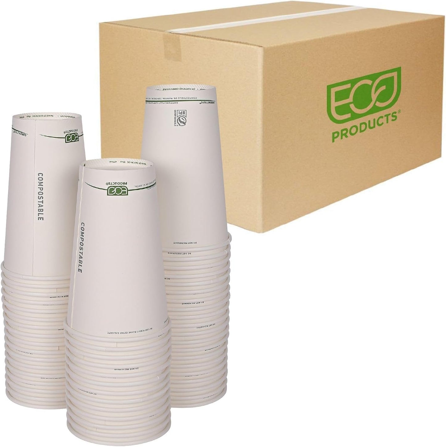 ECO PRODUCTS GreenStripe Disposable Paper Hot Cups, 16 oz, 1000 Count