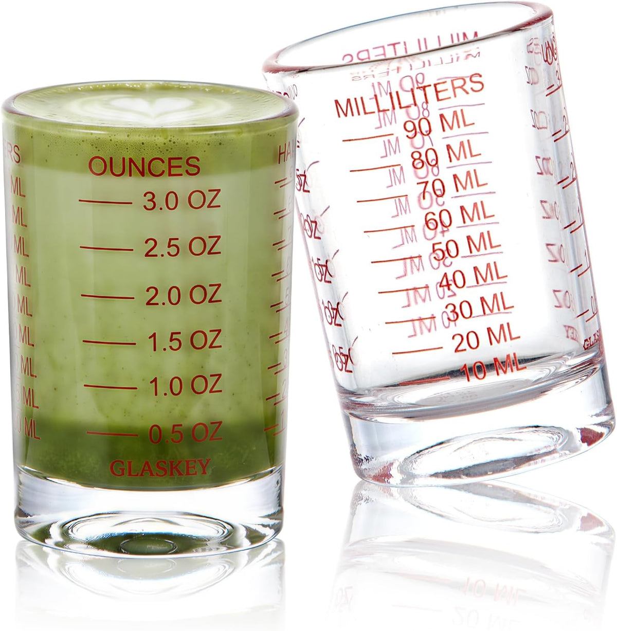 GLASKEY 2 Pack Shot Glass Measuring Cup Set