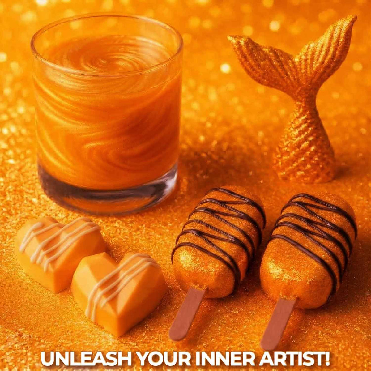 Halloween Orange Edible Glitter for Drinks | Premium Orange Tangerine Edible Glitter for Cakes Drink - Shimmer Glitters Cake Decorations for Strawberries Cocktail Shimmering