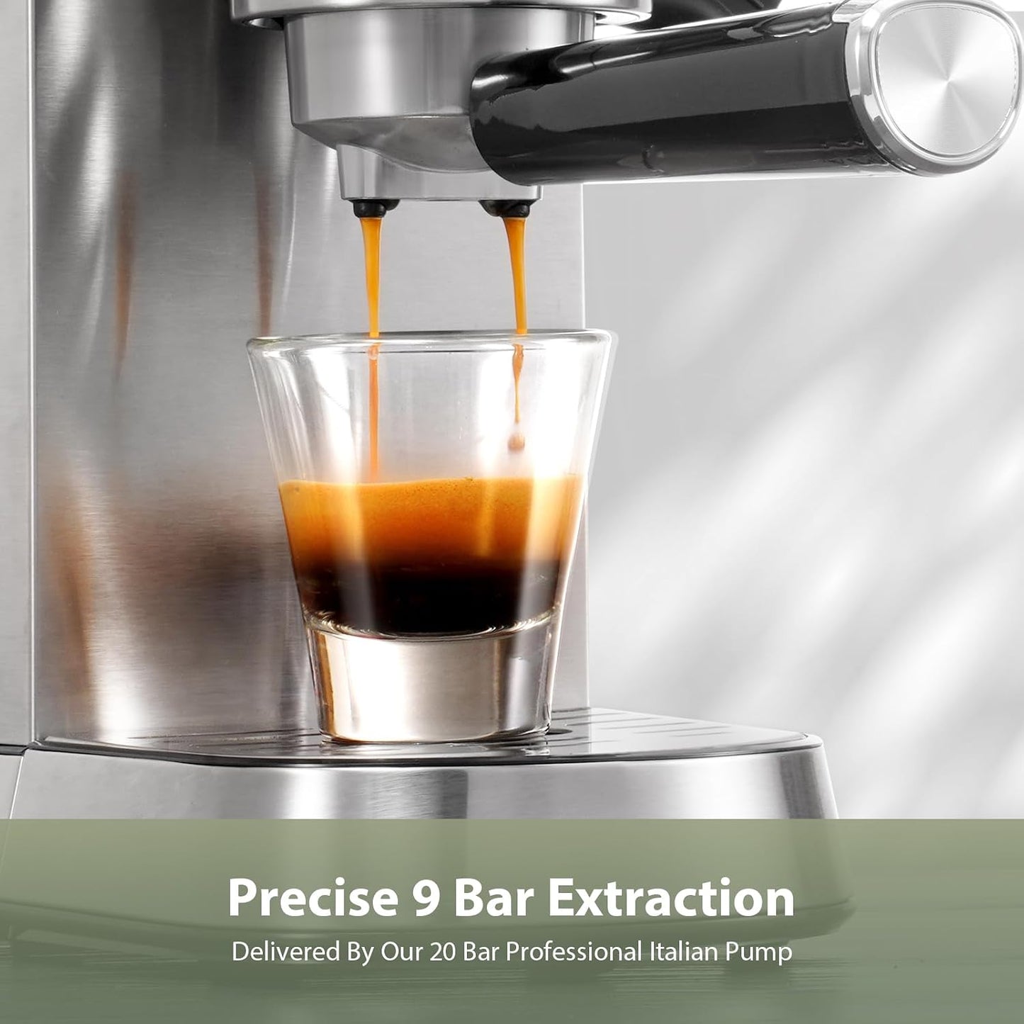 Gevi 20 Bar Compact Espresso Machine for Home,Latte、Cappuccino Coffee Maker | BPA-free;34oz Water Tank;Built-in Pressure Gauge;with Compatible Accessories;Can Make Americano;Easy to Clean;with Steam Wand
