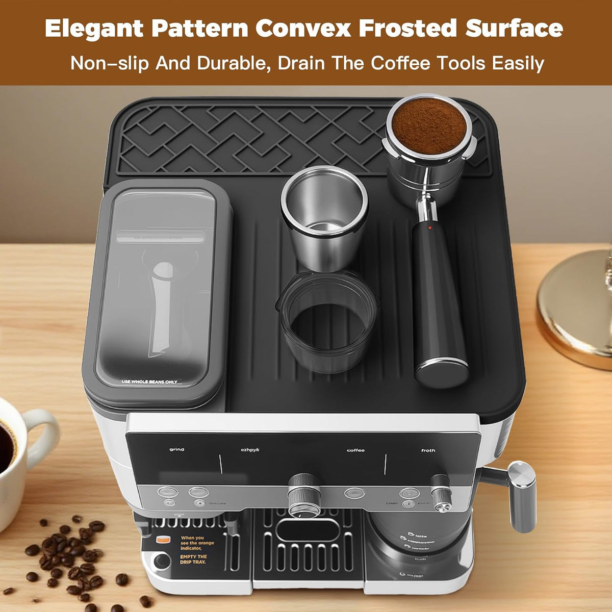 Silicone Top Mat for Ninja Luxe Cafe Espresso Machine ES601 Black