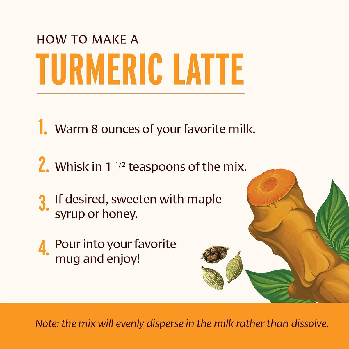 Banyan Botanicals Turmeric Milk – Organic Turmeric Latte Mix with Ashwagandha &amp; Cardamom – Instant Caffeine Free Golden Milk with Maple Sugar – 4.3 oz, 26 servings –Non GMO Sustainably Sourced Vegan