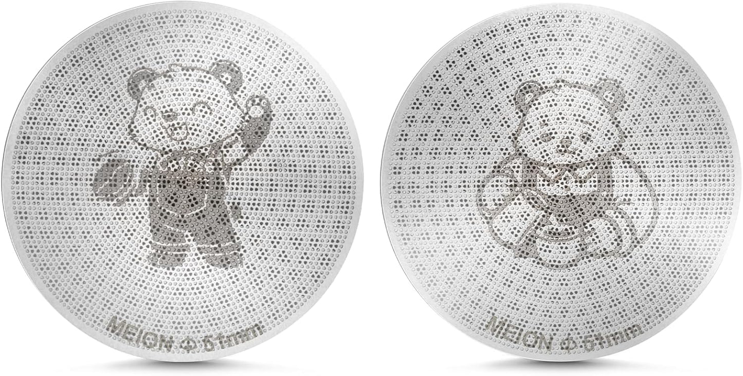 MEION 51mm Espresso Puck Screen-2 Pack 0.8mm Thickness Espresso Filter Screen, Reusable Metal Coffee