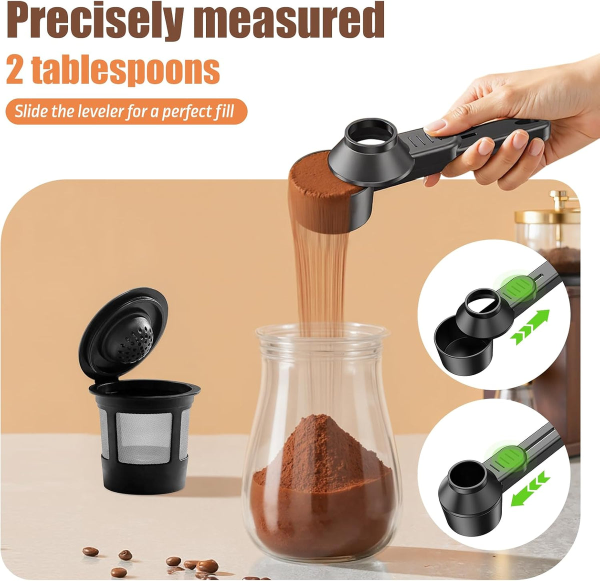 CAPMESSO Coffee Scoop for Reusable K Cup: Funnel Easy Filling Coffee Pods