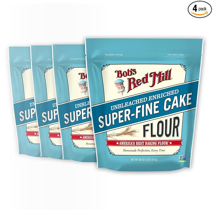 Bob’s Red Mill Cake Flour - 3 lb Bag (Case of 4), Finely Milled, Lower Protein, Non-GMO, Kosher