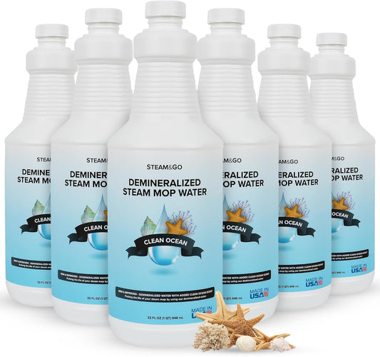 Steam & Go Demineralized Water - Multisurface Cleaner, PVC-Free Ready-to-Use for Mops & Floor Steamers - Ideal for Kitchen,