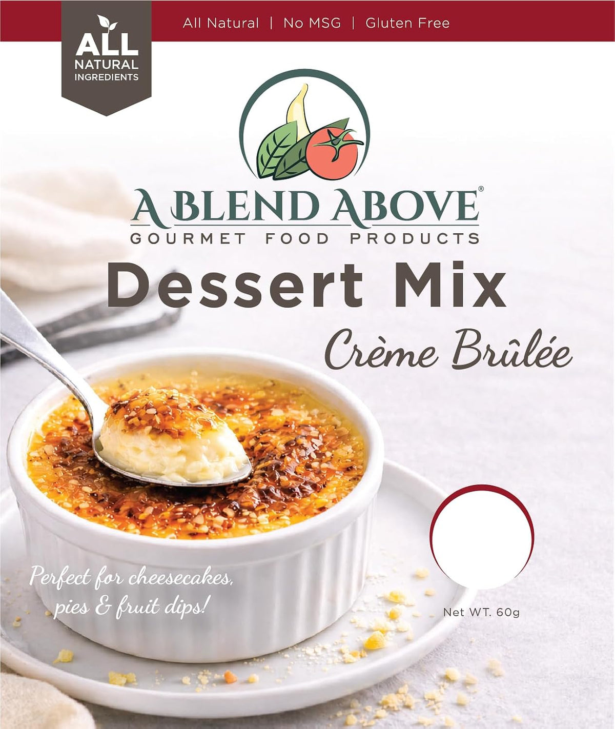 A Blend Above Creme Brulee No-Bake Dessert Mix, 3 Pack, No-Bake Cheesecake, Fruit Dip, Dessert Mix, Bagel Topping, Frosting, Cheesecake Filling, Quick and Easy to Make, Makes 16 Ounces, Cream Cheese,