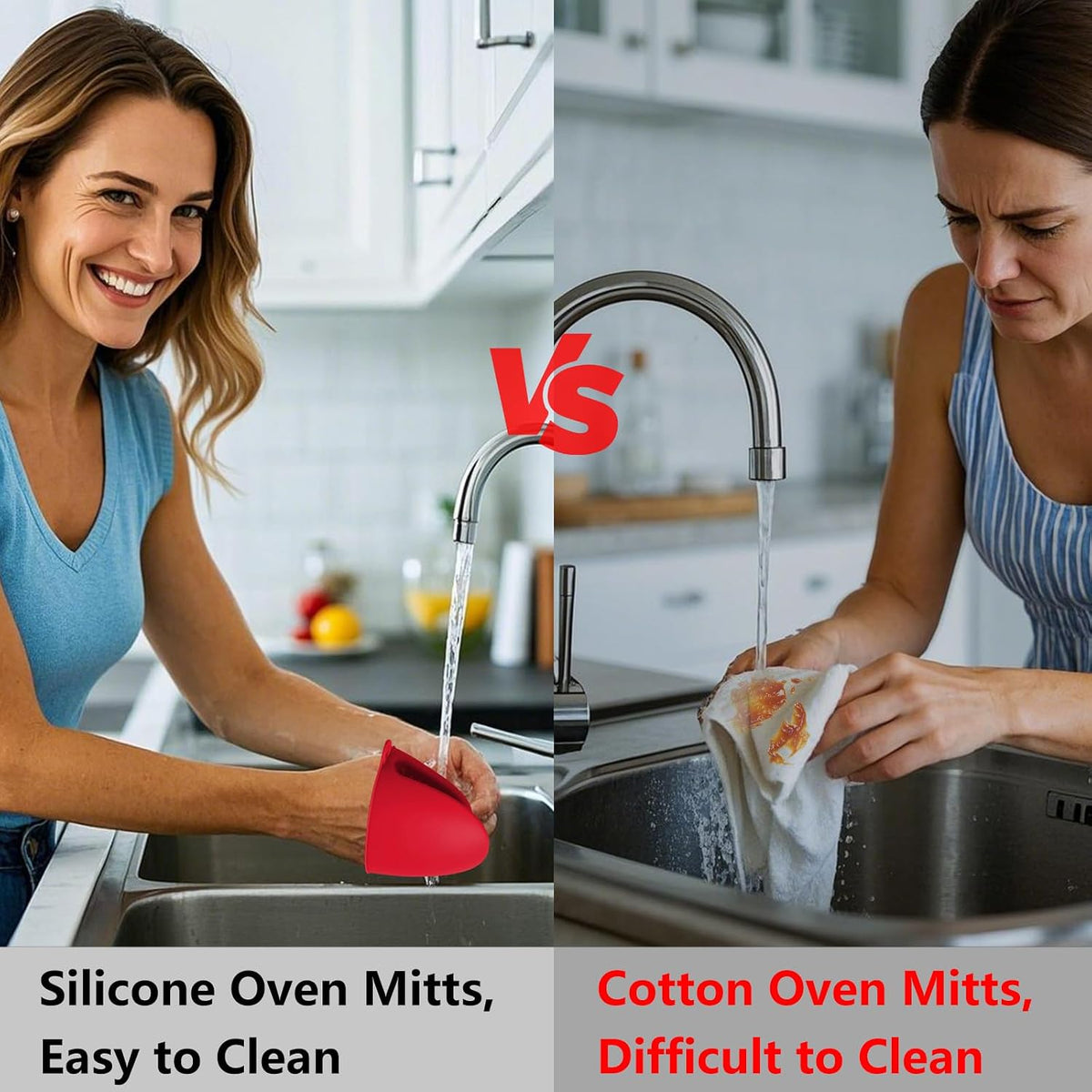 3 Pairs Silicone Oven Mitts Sets Pot Holders Heat Resistant for Kitchen - Small Kitchen Mittens Silicone Rubber Air Fryer Mitts Mini Pot Pinch Grip for Cooking &amp; Baking, Red