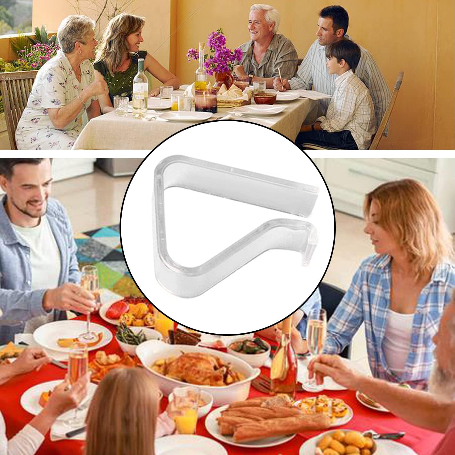 24 Pieces Transparent Clear Tablecloth Clips, Plastic Table Cloth Clips，Windproof Table Cover Holder Clamps，Table Cloth
