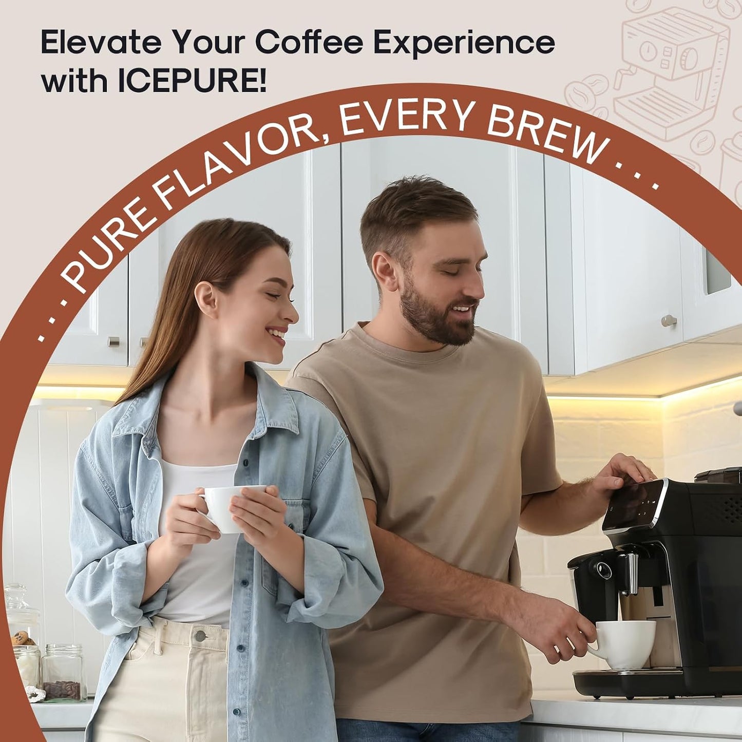 ICEPURE Coffee Machine Water Filter Replacement for Breville BWF100, BES980XL, BES920XL, BES870XL, Barista Espresso Machines, Ion Exchange Resin, Reduces Heavy Metals &amp; Improves Coffee Taste, 24PACK