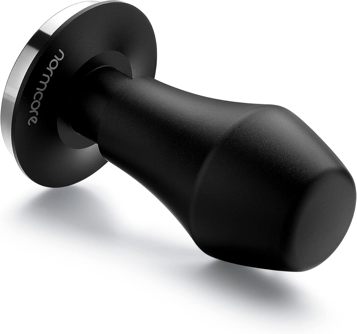 Normcore 45.5mm Spring Loaded Coffee Tamper V4 Fits Flair Pro, Pro 2, 304 Stainless Steel Flat Base, Ergonomic Anodized Aluminum Handle, Black