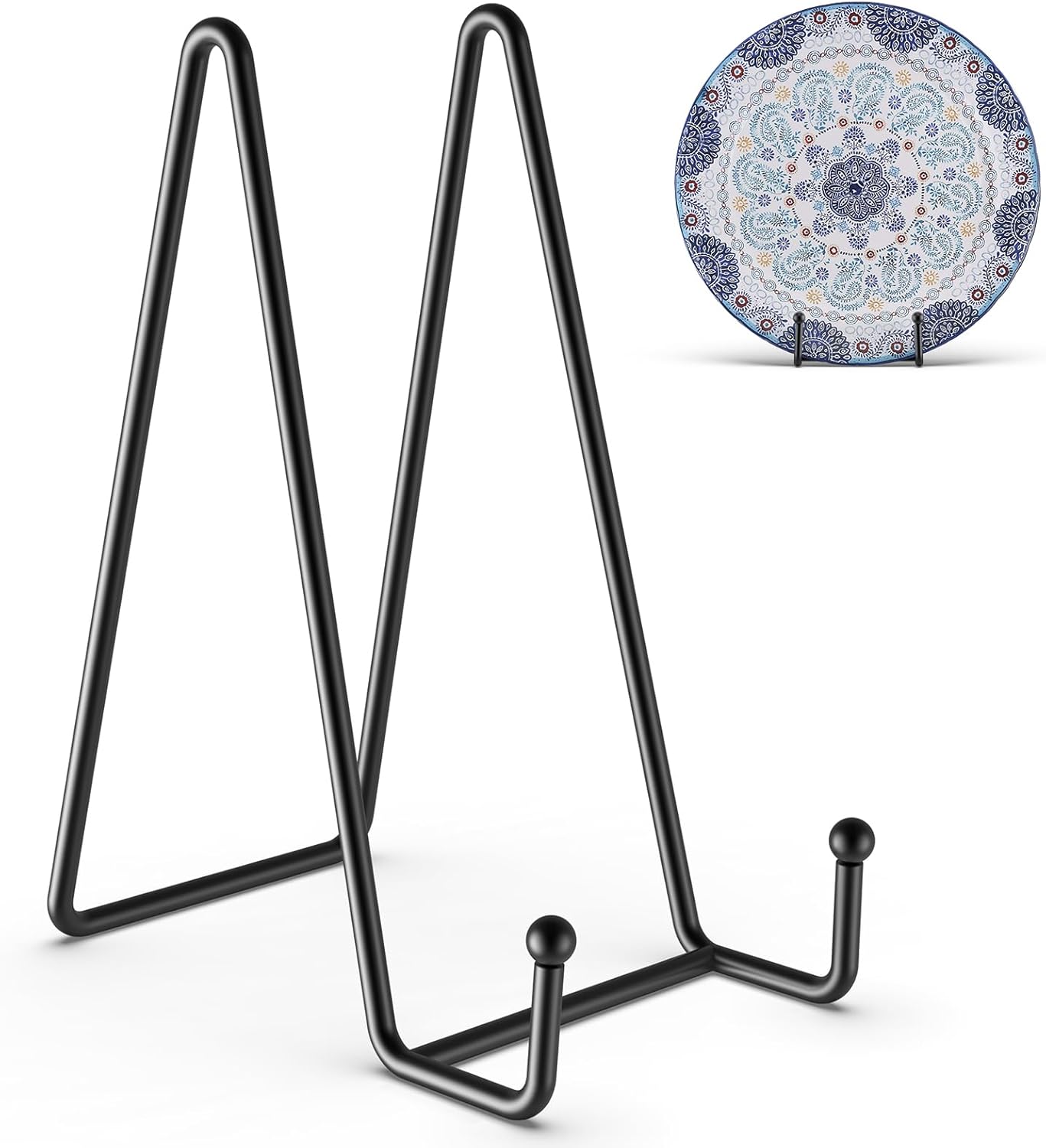 HONGYUTAI 3 Pack 8 Inch Plate Stands for Display Picture - Table Top Display, Decorative Metal Frame