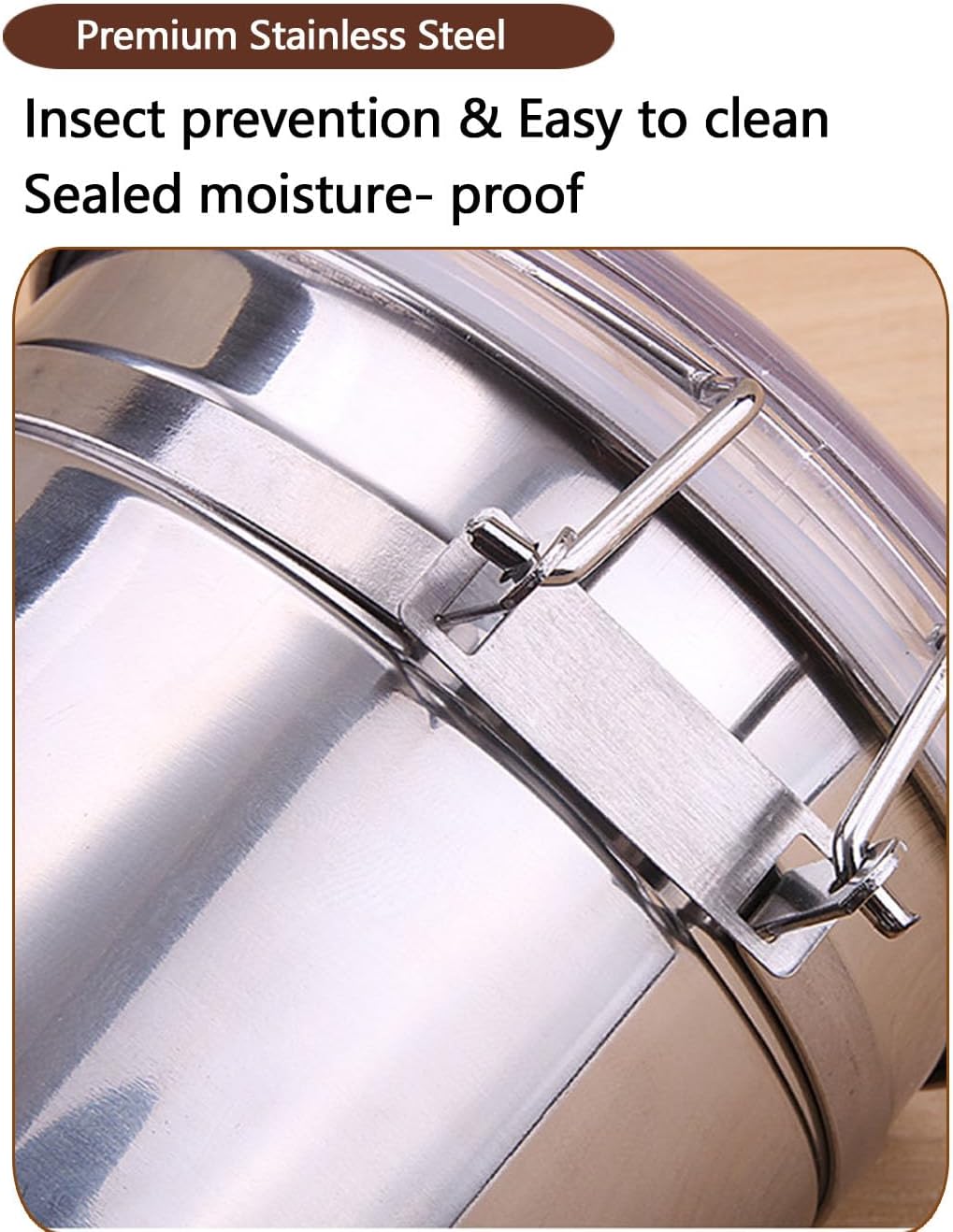 Walktosun Stainless Steel Food Container with Clear Lids Airtight Storage Container Stackable Small Canisters Kitchen Pantry Storage for Cereal, Snacks, Candy, Herbs, Spices, Sugar, Tea (1.2L Silver)
