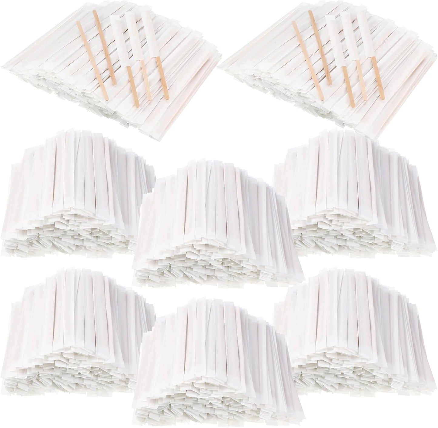 Amyhill 4000 Pcs Individually Wrapped Wooden Coffee Stirrers, Disposable Coffee Stir Sticks Round En