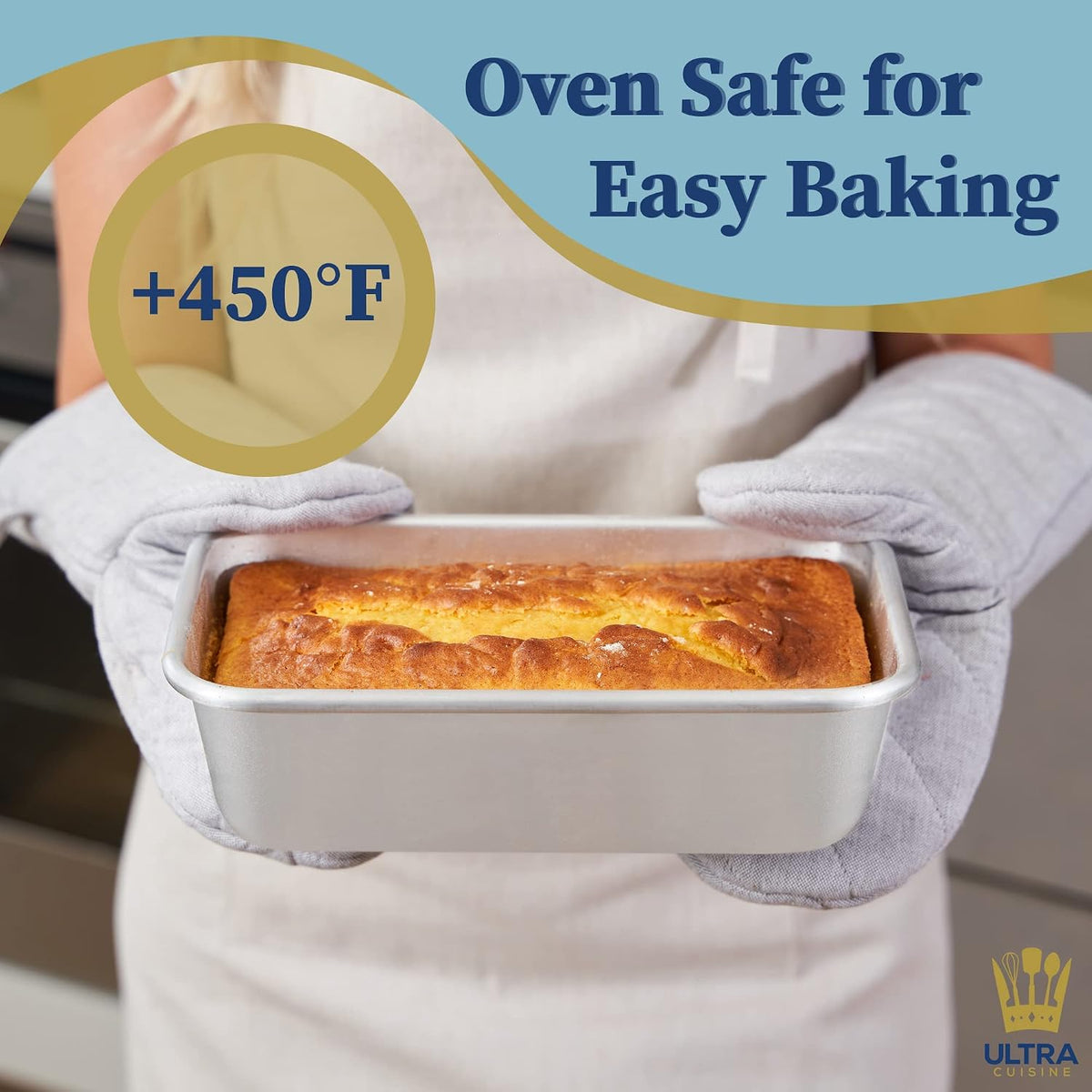 Aluminum Loaf Pan for Baking Bread - 9.5x5 inch Loaf Pan, 1lb | Easy Clean, Durable Bread Tin, Commercial Aluminum Bread Pan, No Wrap &amp; Rust, Oven Safe, Banana Bread, Cakes, Casseroles