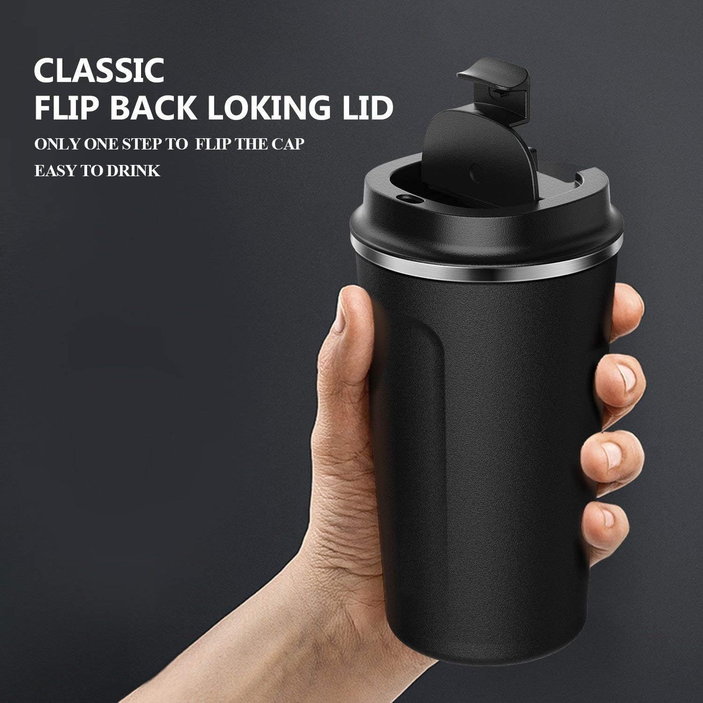 12OZ Vacuum Travel Mug for Ice Drinks/Hot Beverage, Double Walled Stainless Steel Insulated Coffee Tumbler Cup, Thermal Coffee Mug