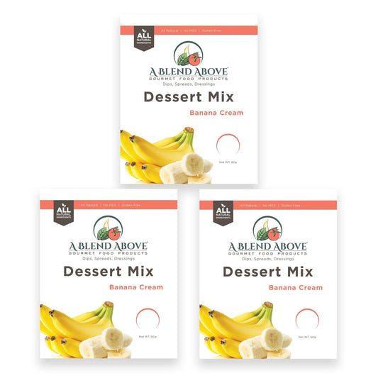 A Blend Above Banana Cream No-Bake Dessert Mix, 3 Pack, No-Bake Cheesecake, Fruit Dip, Dessert Mix, Bagel Topping, Frosting,
