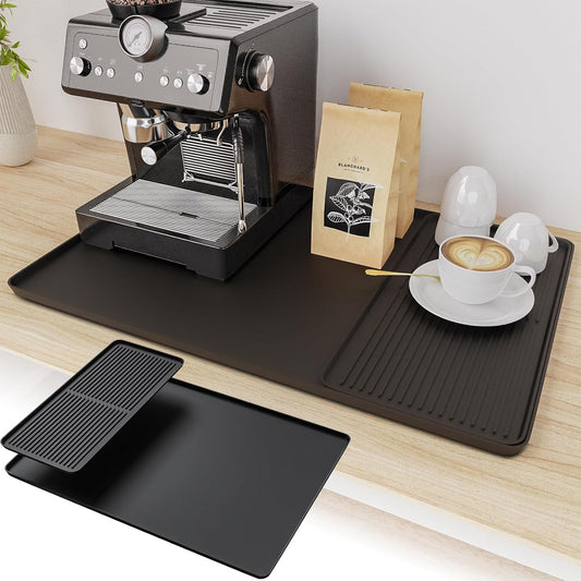 2-in-1 Coffee Mat &amp; Dish Drying Mat Coffee Bar Mats for Countertop Station