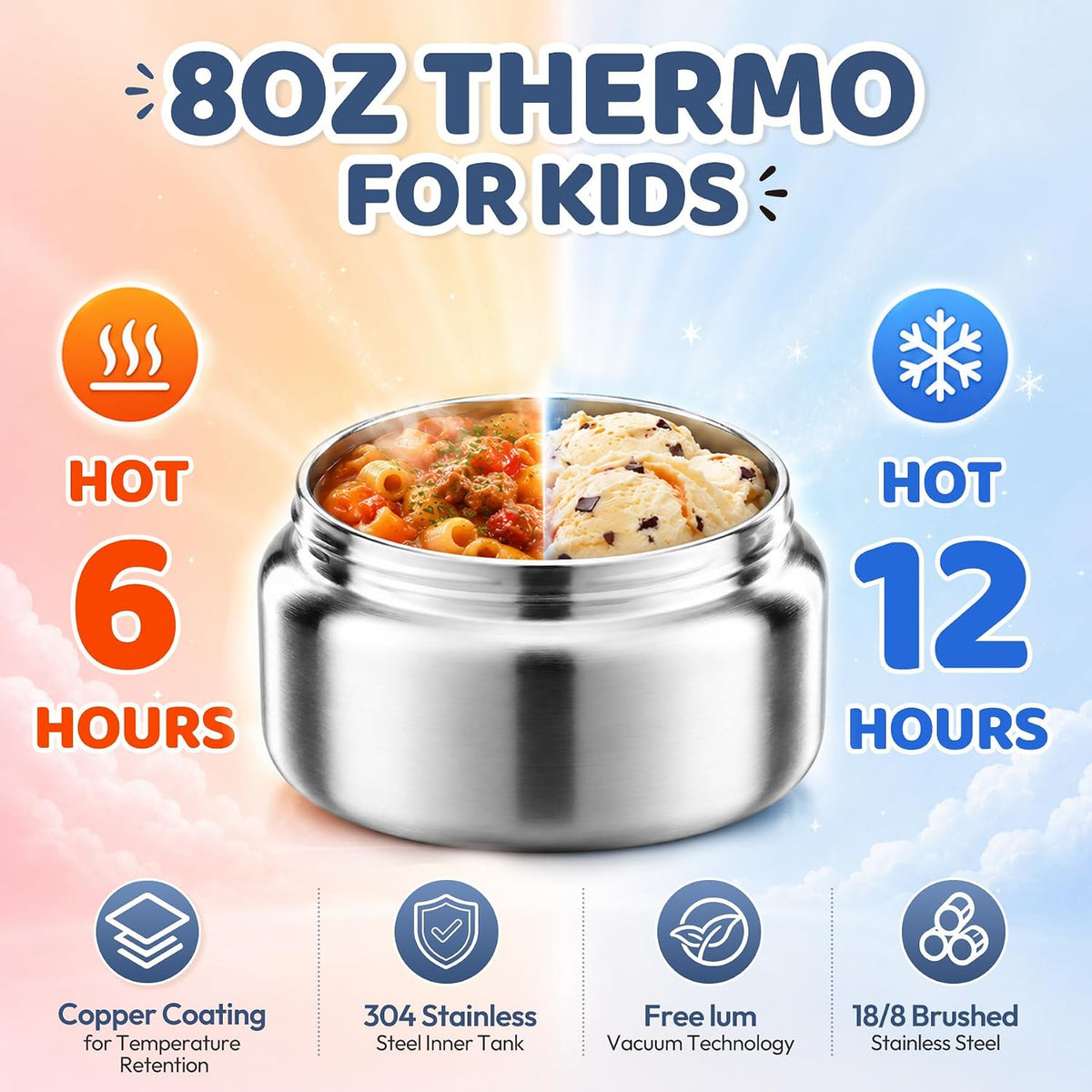 Itslife Bento Lunch Box for Kids with 8oz Soup Thermo&Lunch Bag