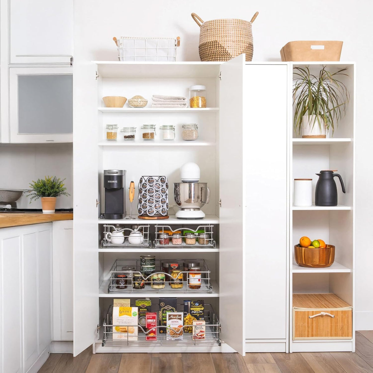 HOLDN’ STORAGE Pull Out Cabinet Organizer, Pantry Drawer, 20"W x 21"D x 5"H