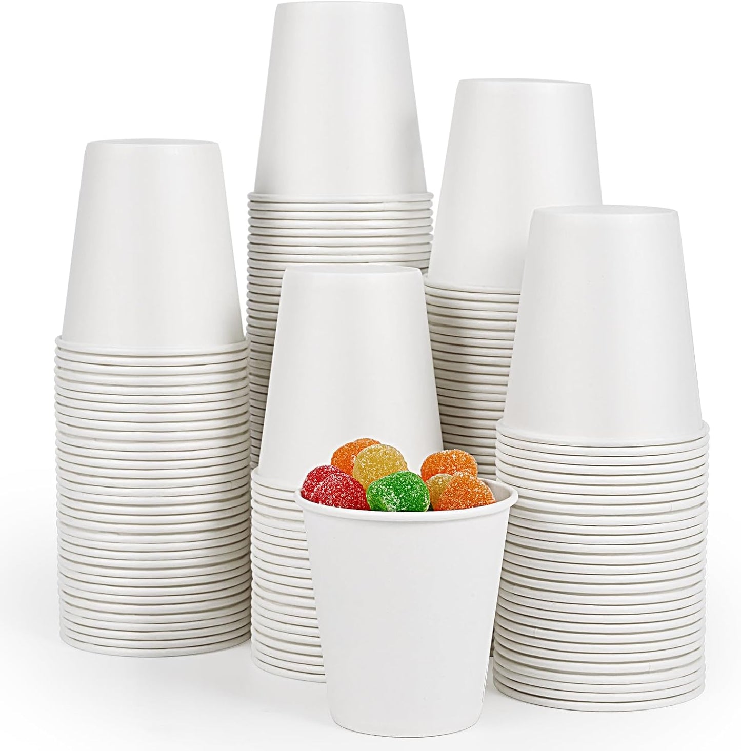 TV TOPVALUE 5 oz Paper Cups, 200 Count Small Disposable Water Cups, White | Water Dispenser Cups,Drinking Cups,Small Tea Cups,To Go Cups,Party,Office,Travel Picnic,Home Daily Use,DIY