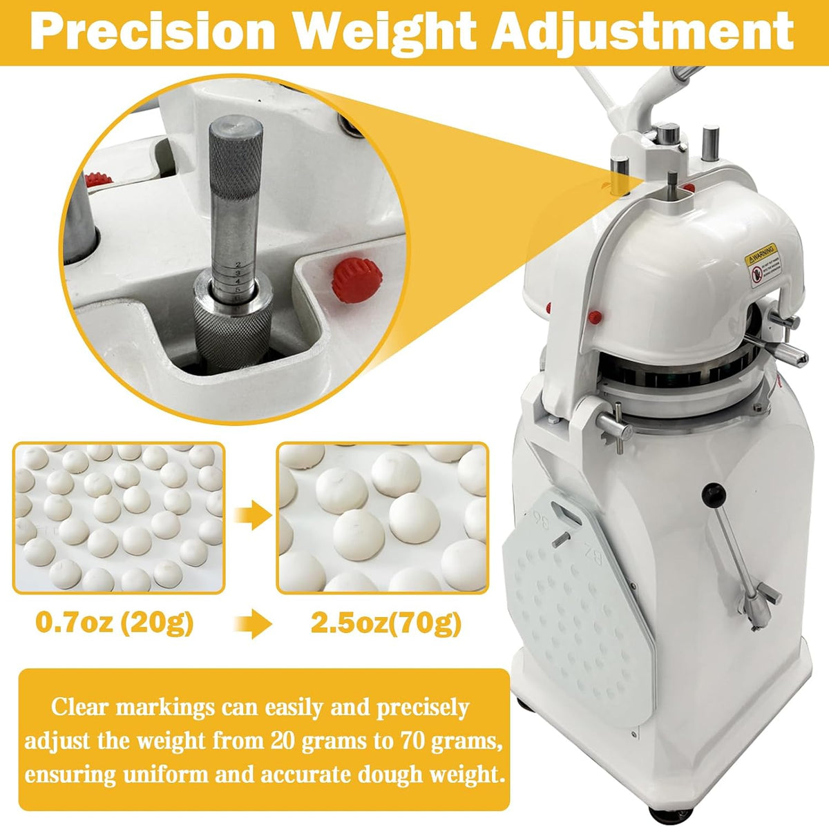Dough Divider Rounder 36pcs Dough Ball Cutter Pizza Roll Ball Forming Machine Electric Dough Cutting and Rounding Machine for Hamburger Bread Pizza Bakery 0.7og-2.5oz
