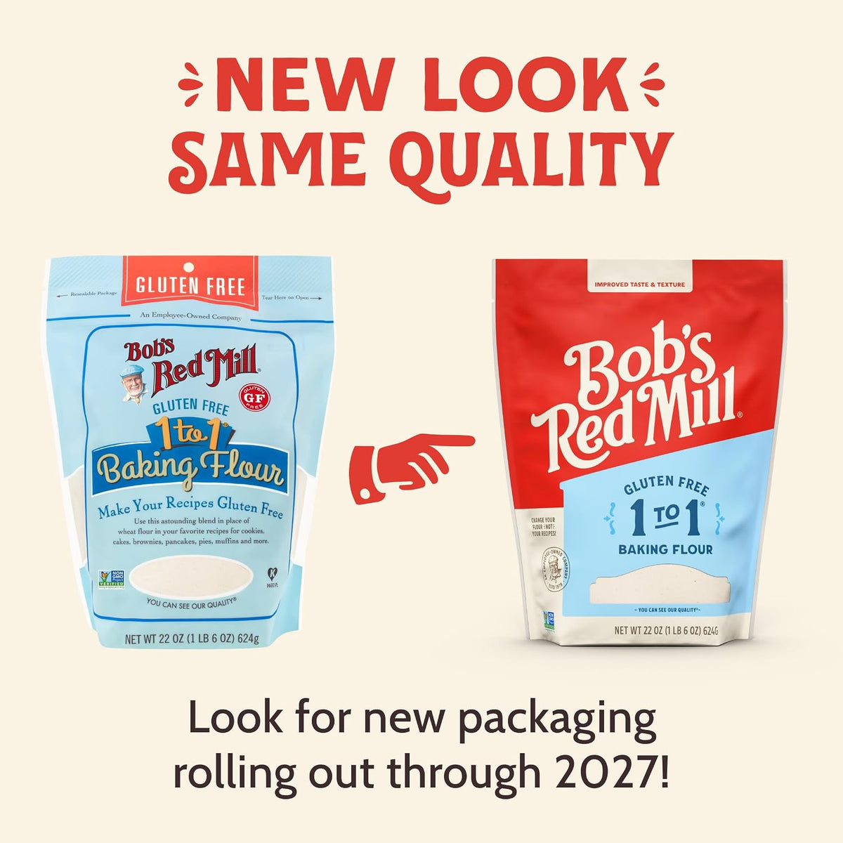 Bob's Red Mill Gluten Free 1 to 1 Baking Flour, 22oz (4 Pack)