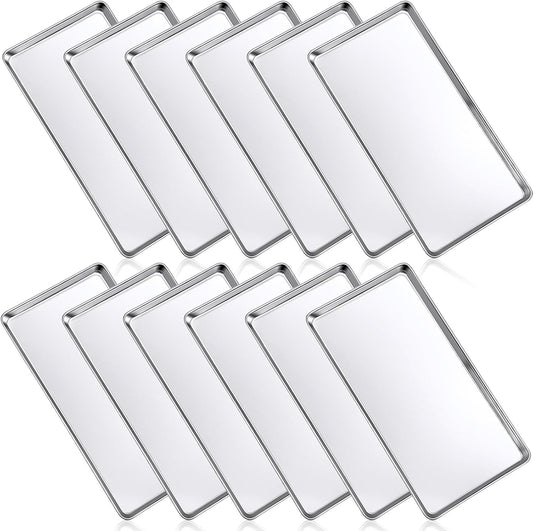 Mimorou 12 Pcs Stainless Steel Baking Sheet Cookie Pans