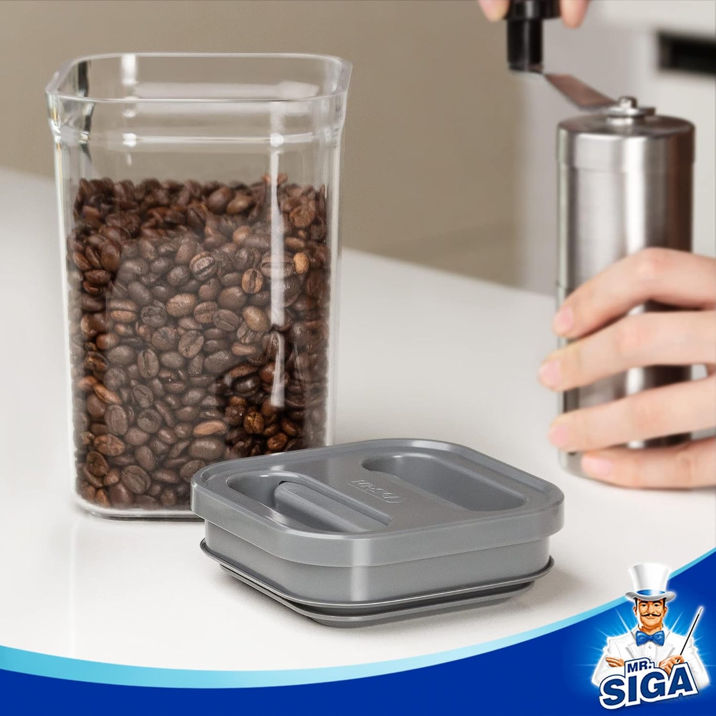 MR.SIGA 4 Pack Airtight Food Storage Container Set for Pantry Organization
