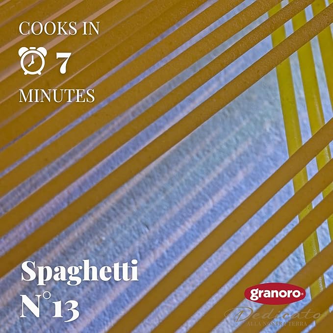 Granoro Dedicato Spaghetti #13 - Authentic Italian Pasta, Made from 100% Puglia Durum Wheat Semolina, Non-GMO, Vegan, 1 lb Bags (Pack of 2)